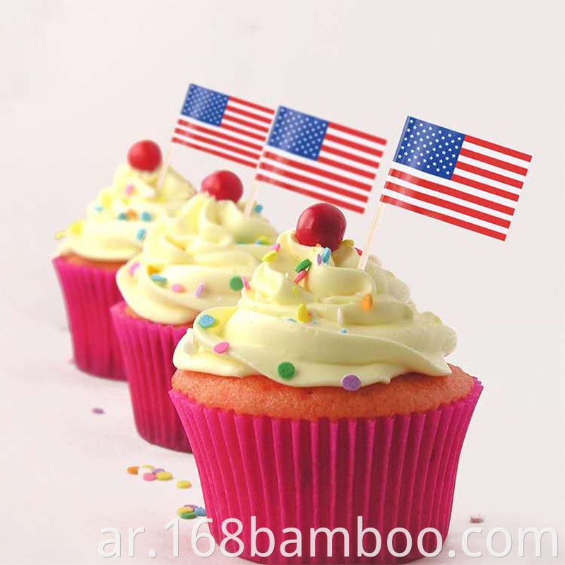 Cupcake decorated toothpick flag